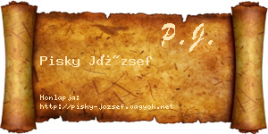 Pisky József névjegykártya